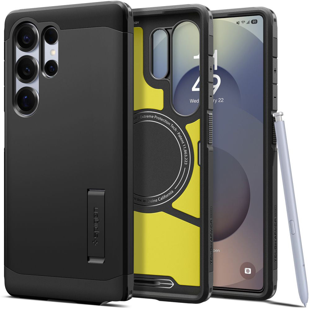 MagSafe-deksel for Samsung Galaxy S25 Ultra S938, Spigen, Tough Armor, Svart