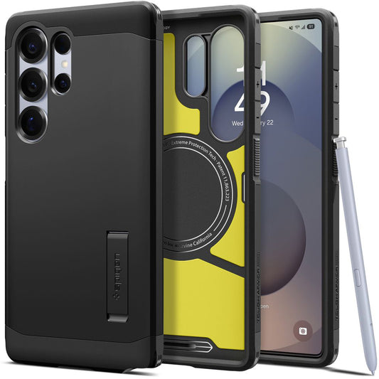 MagSafe-deksel for Samsung Galaxy S25 Ultra S938, Spigen, Tough Armor, Svart