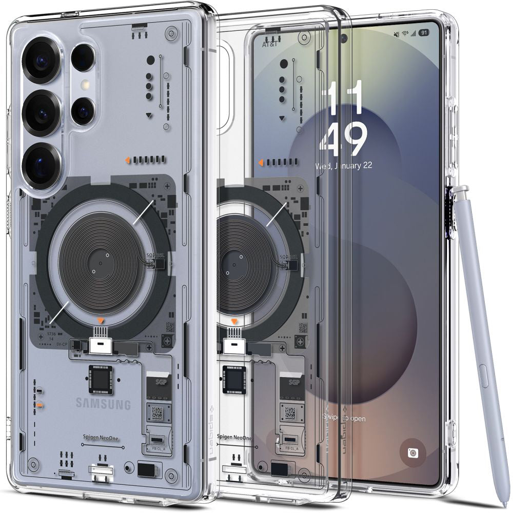 MagSafe-deksel for Samsung Galaxy S25 Ultra S938, Spigen, Ultra Hybrid Neo One, Gjennomsiktig