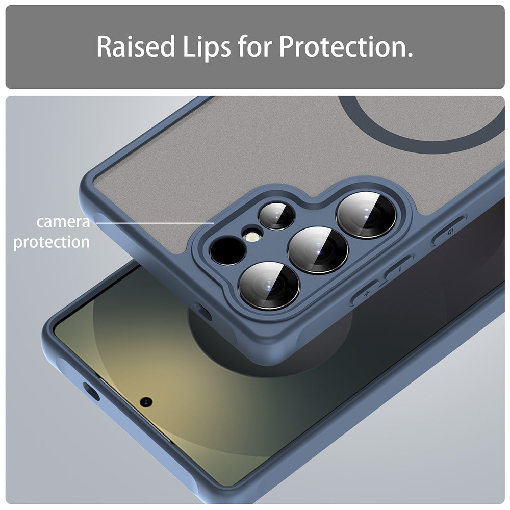 MagSafe-deksel for Samsung Galaxy S25 Ultra S938, Techsuit, HaloFrost II, Marineblå