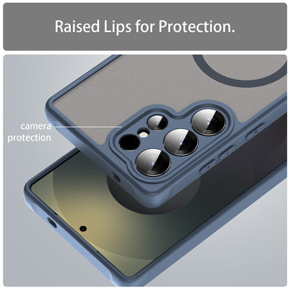 MagSafe-deksel for Samsung Galaxy S25 Ultra S938, Techsuit, HaloFrost II, Marineblå