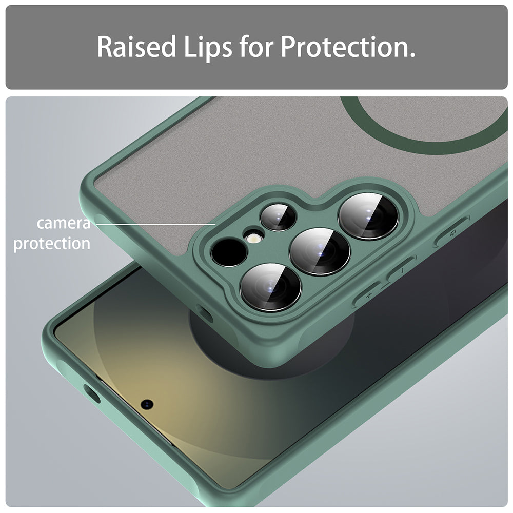 MagSafe-deksel for Samsung Galaxy S25 Ultra S938, Techsuit, HaloFrost II, Grønn