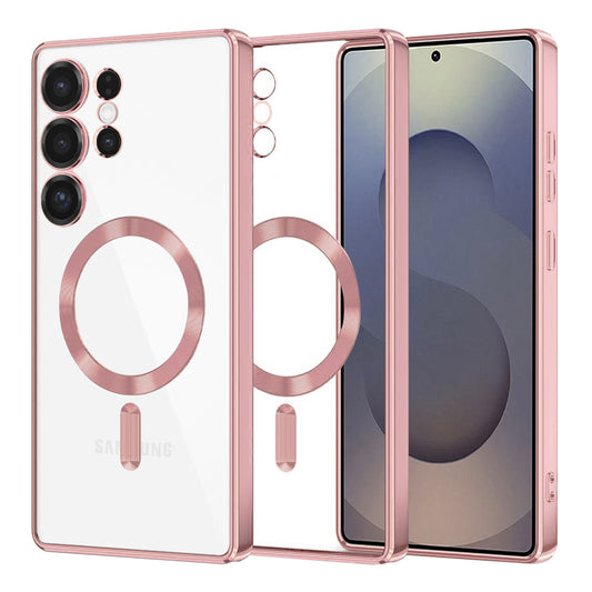 MagSafe-deksel for Samsung Galaxy S25 Ultra S938, Techsuit, Luxury Crystal, Rosa