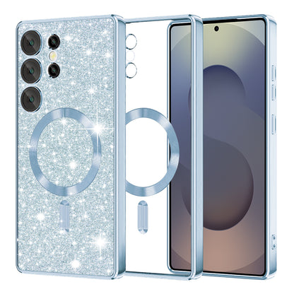 MagSafe-deksel for Samsung Galaxy S25 Ultra S938, Techsuit, Luxury Glitter, Bleu