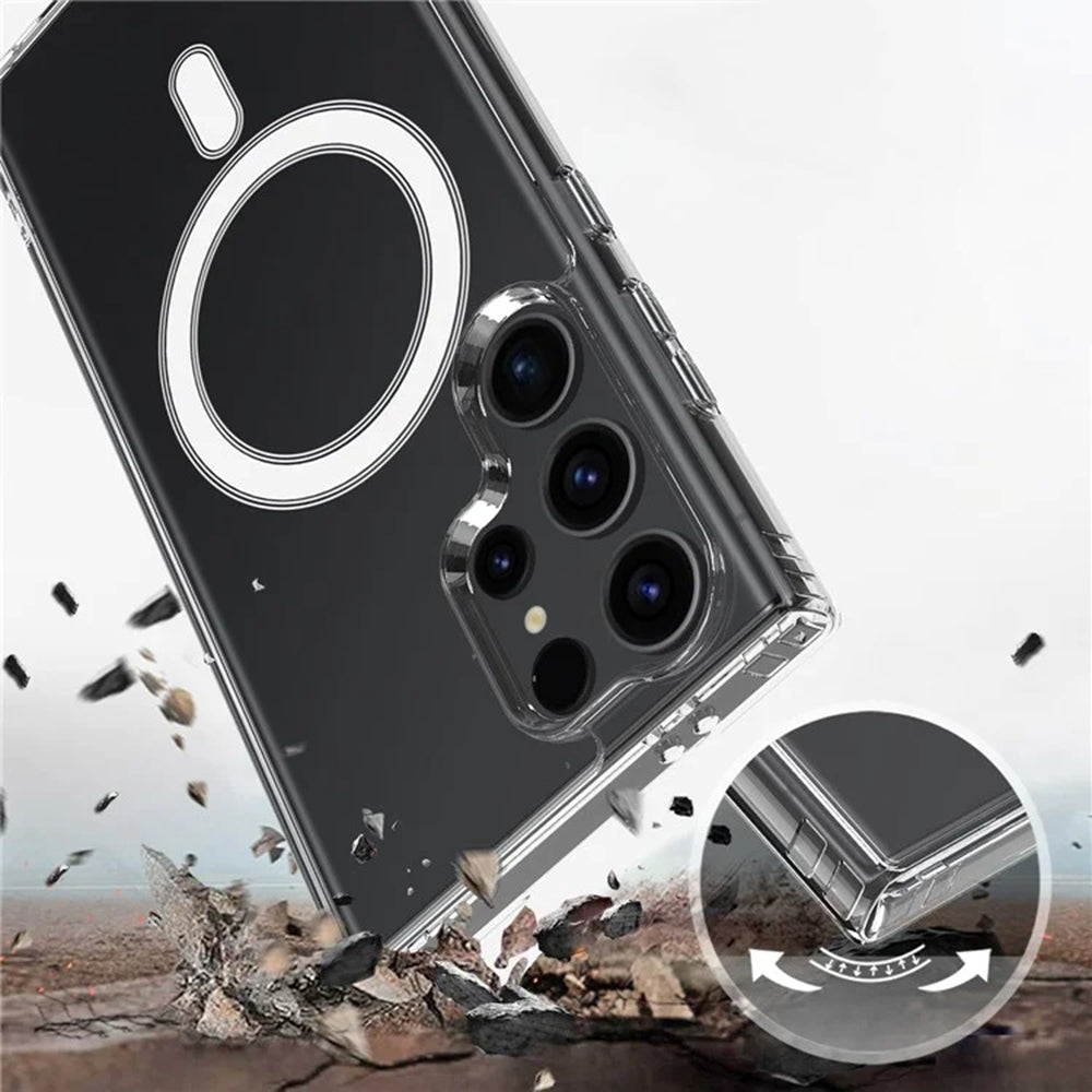 MagSafe-deksel for Samsung Galaxy S25 Ultra S938, Techsuit, Pro, Transparent