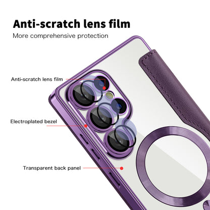 MagSafe-deksel for Samsung Galaxy S25 Ultra S938, Techsuit, SmartMag Book, Lilla