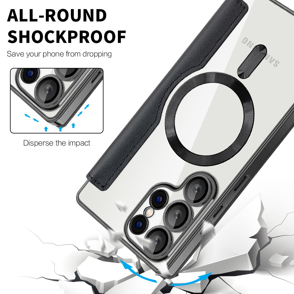 MagSafe-deksel for Samsung Galaxy S25 Ultra S938, Techsuit, SmartMag Book, Svart