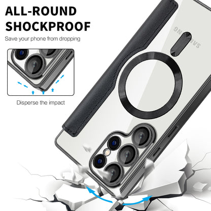 MagSafe-deksel for Samsung Galaxy S25 Ultra S938, Techsuit, SmartMag Book, Svart
