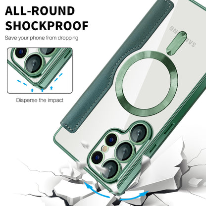MagSafe-deksel for Samsung Galaxy S25 Ultra S938, Techsuit, SmartMag Book, Grønn