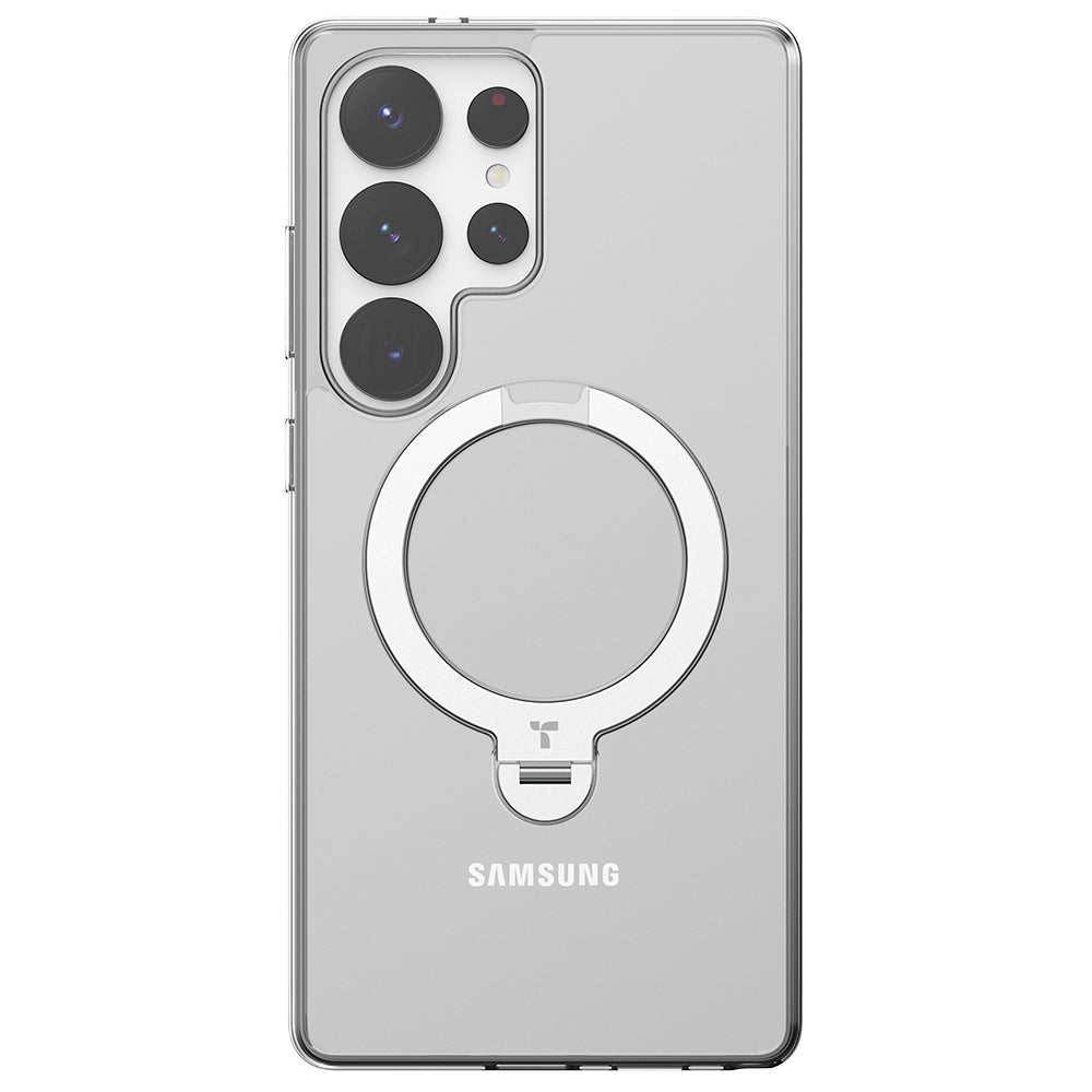 MagSafe-deksel for Samsung Galaxy S25 Ultra S938, Torras, Ostand Spin, Gjennomsiktig