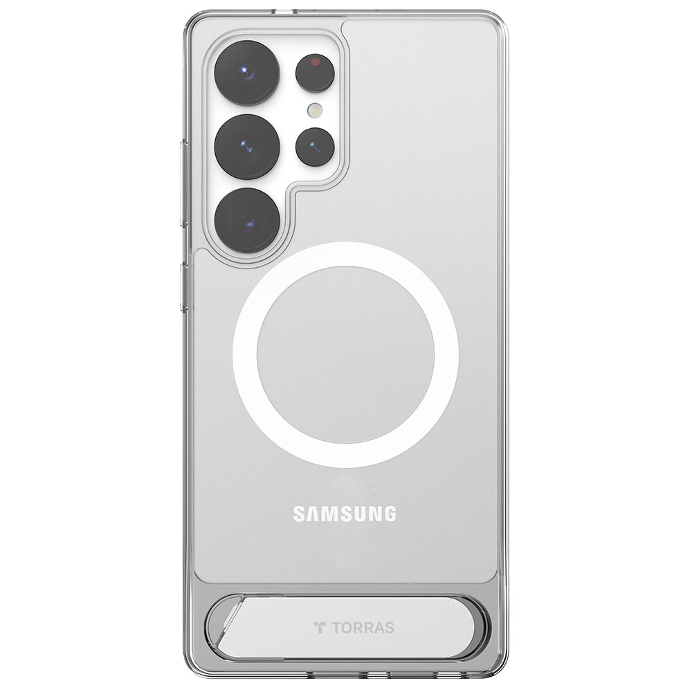 MagSafe-deksel for Samsung Galaxy S25 Ultra S938, Torras, Pstand, Gjennomsiktig