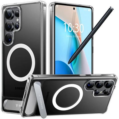 MagSafe-deksel for Samsung Galaxy S25 Ultra S938, Torras, Pstand, Gjennomsiktig