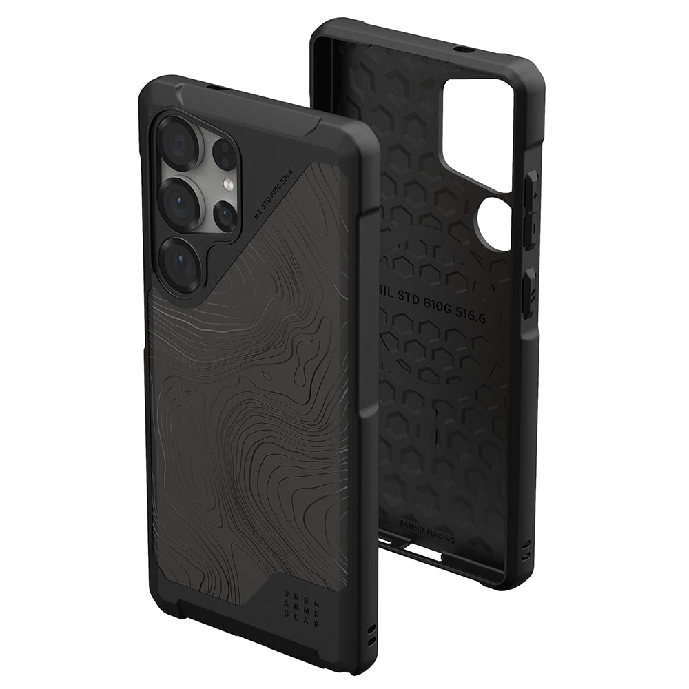 MagSafe-deksel for Samsung Galaxy S25 Ultra S938, Urban Armor Gear, Metropolis LT Topography, Svart