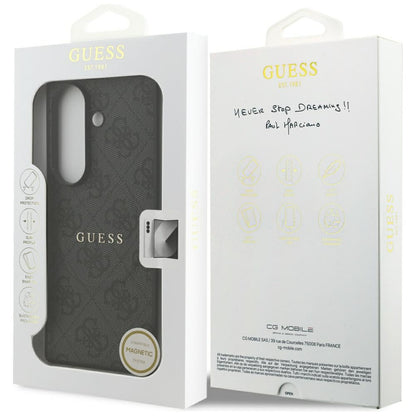 MagSafe-deksel til Samsung Galaxy S26 FE S741, Guess, 4G Embossed Ring Classic Logo, svart
