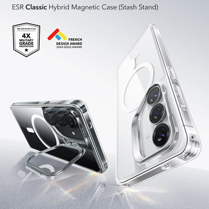 MagSafe-deksel for Samsung Galaxy S26 Plus, ESR, Classic Hybrid Kickstand, Gjennomsiktig