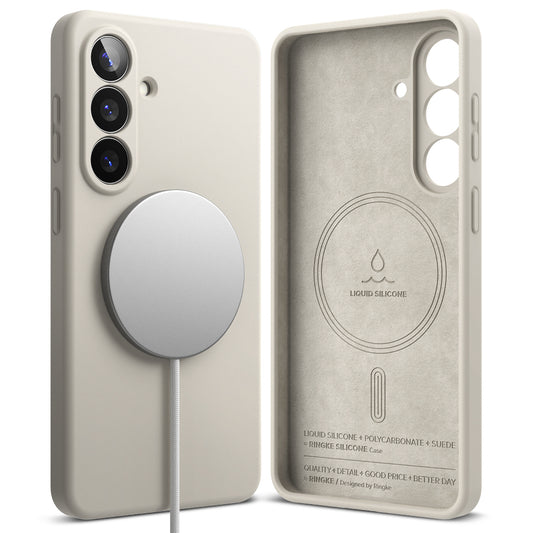 MagSafe-deksel for Samsung Galaxy S26 Plus, Ringke, Silikon, Krem