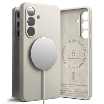 MagSafe-deksel for Samsung Galaxy S26 Plus, Ringke, Silikon, Krem