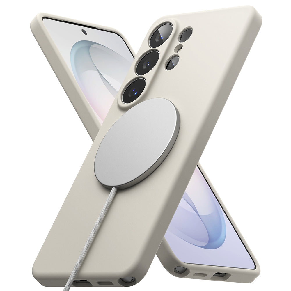 MagSafe-deksel for Samsung Galaxy S26 Plus, Ringke, Silikon, Krem