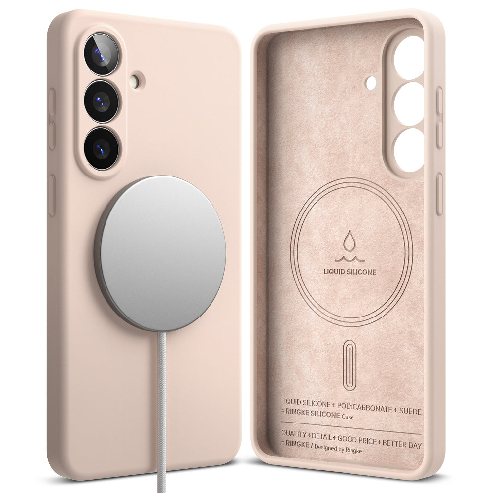 MagSafe-deksel for Samsung Galaxy S26 Plus, Ringke, Silikon, Rosa