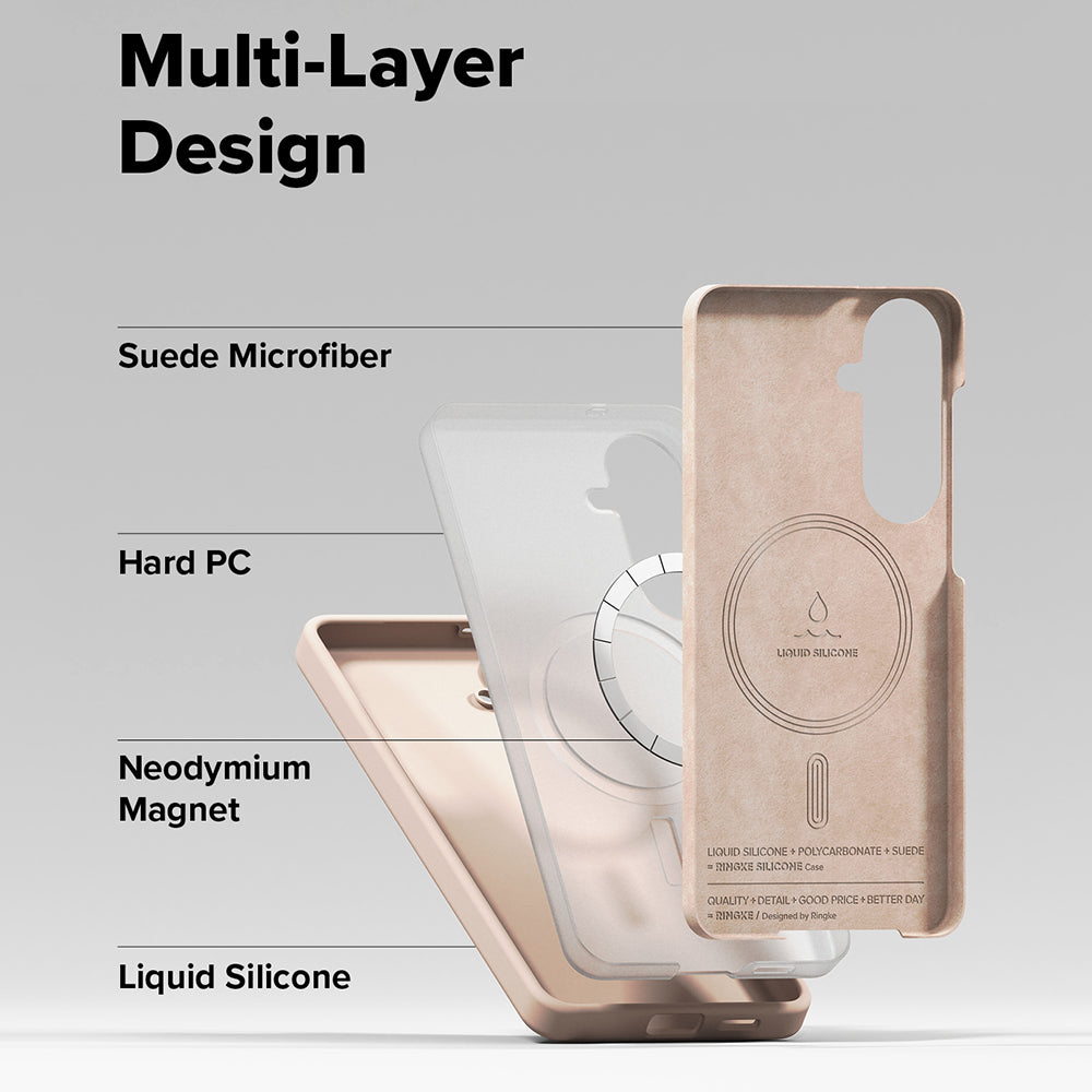 MagSafe-deksel for Samsung Galaxy S26 Plus, Ringke, Silikon, Rosa