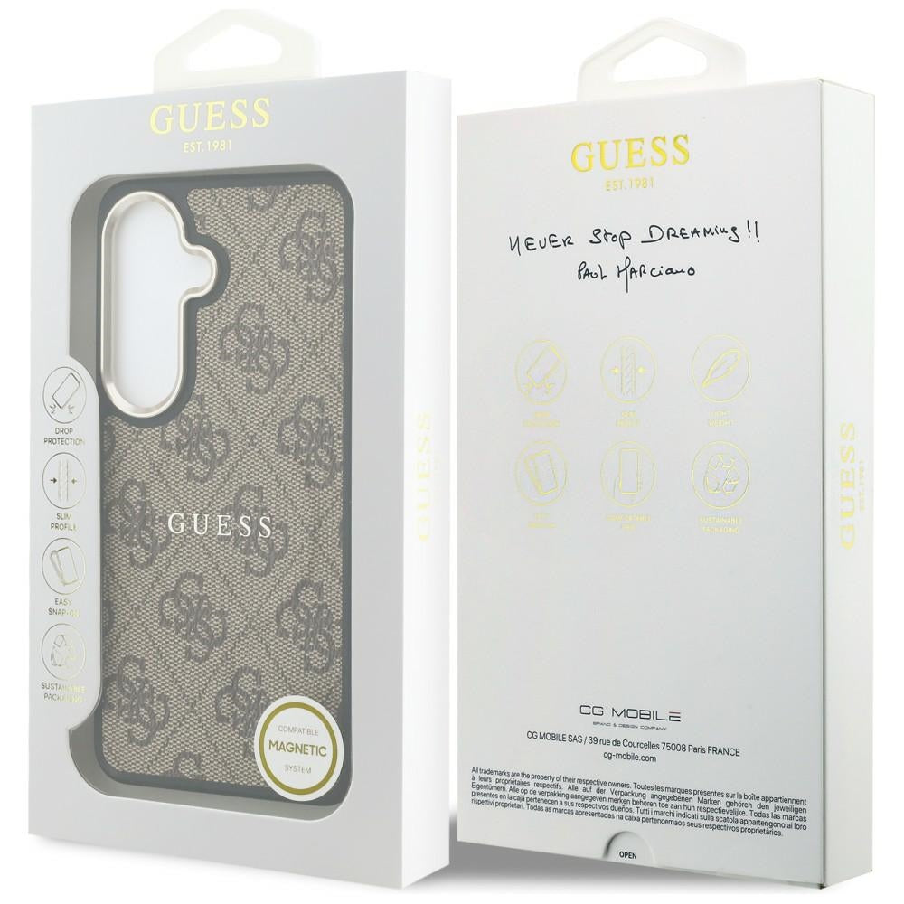 MagSafe-deksel for Samsung Galaxy S26 Plus S947, Guess, 4G Embossed Ring, Brun