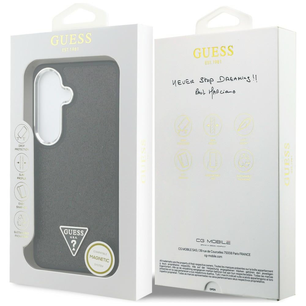 MagSafe-deksel for Samsung Galaxy S26 Plus S947, Guess, Fast Glitter Triangle Logo, Svart