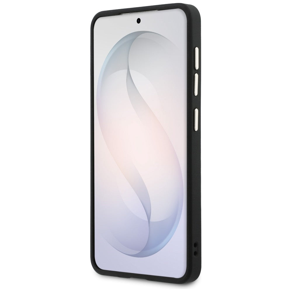 MagSafe-deksel for Samsung Galaxy S26 Plus S947, GUESS, Saffiano Peony Embossed Ring, Svart