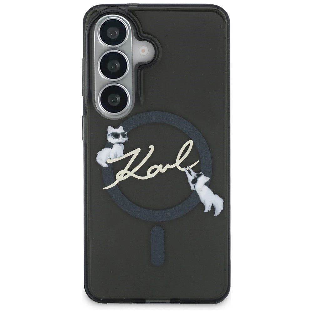 MagSafe-deksel for Samsung Galaxy S26 Plus S947, Karl Lagerfeld, IML Choupette Karl Script Logo, Svart