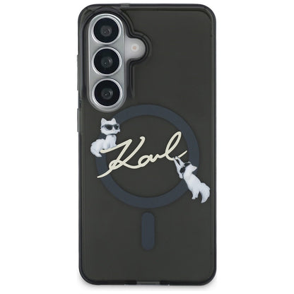 MagSafe-deksel for Samsung Galaxy S26 Plus S947, Karl Lagerfeld, IML Choupette Karl Script Logo, Svart