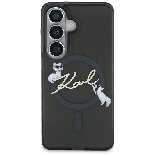 MagSafe-deksel for Samsung Galaxy S26 Plus S947, Karl Lagerfeld, IML Choupette Karl Script Logo, Svart