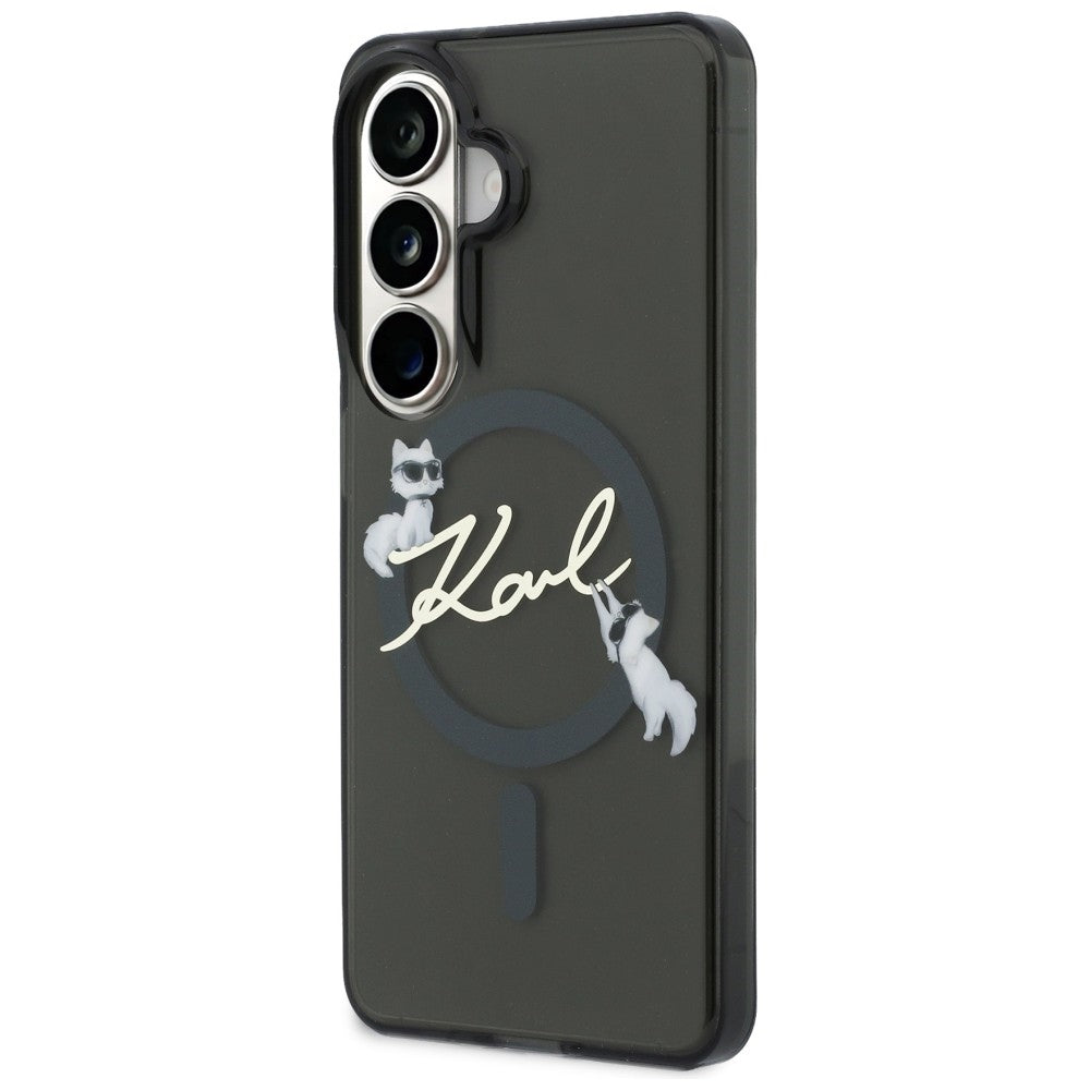 MagSafe-deksel for Samsung Galaxy S26 Plus S947, Karl Lagerfeld, IML Choupette Karl Script Logo, Svart