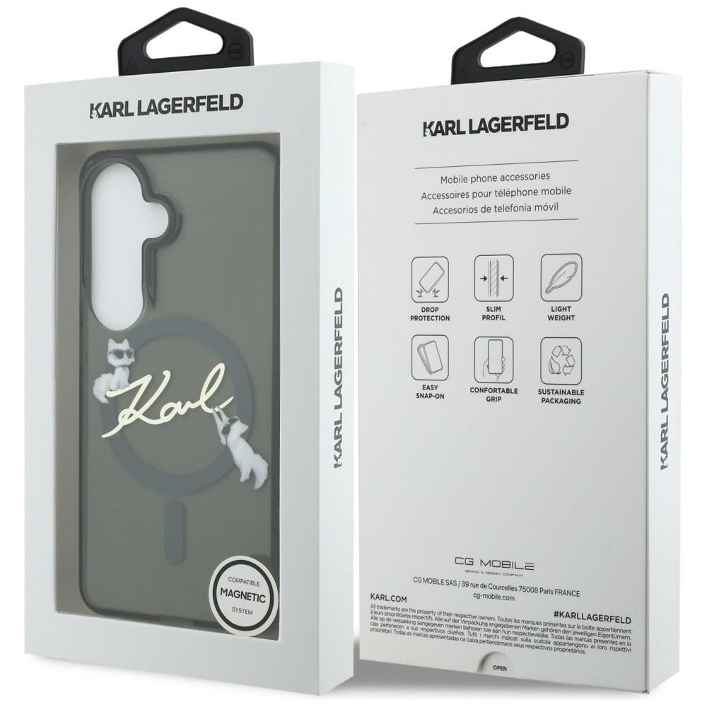 MagSafe-deksel for Samsung Galaxy S26 Plus S947, Karl Lagerfeld, IML Choupette Karl Script Logo, Svart