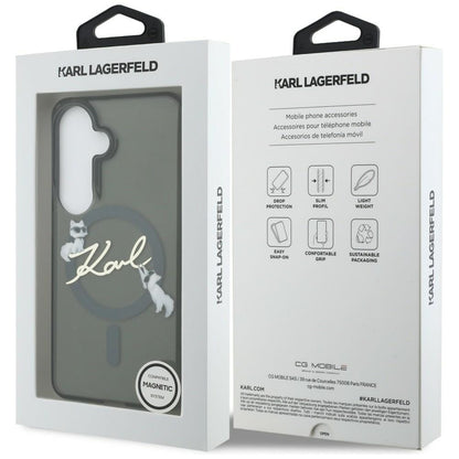 MagSafe-deksel for Samsung Galaxy S26 Plus S947, Karl Lagerfeld, IML Choupette Karl Script Logo, Svart