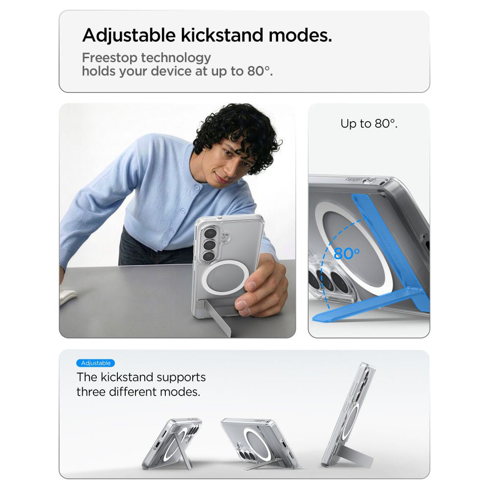 MagSafe-deksel for Samsung Galaxy S26 Plus S947, Spigen, Ultra Hybrid S, Gjennomsiktig Hvit ACS11050