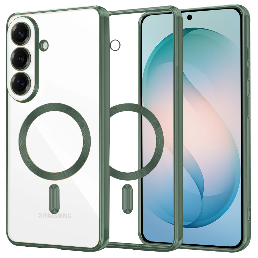 MagSafe-deksel for Samsung Galaxy S26 Plus, Techsuit, Luxury Crystal, Mørkegrønn
