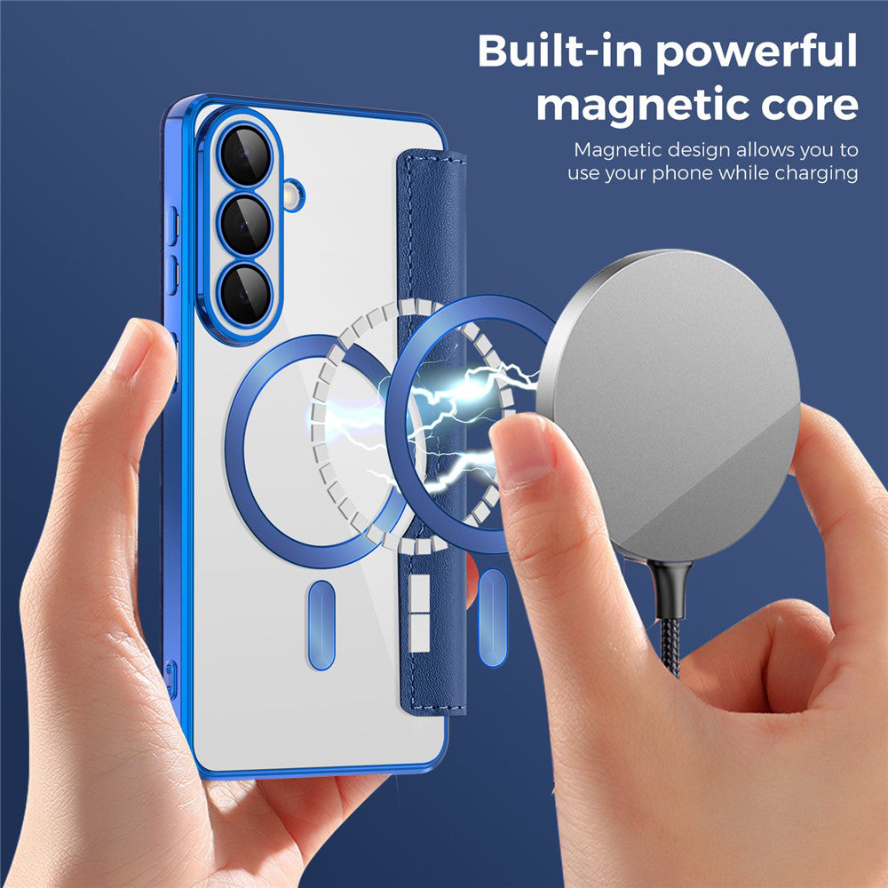 MagSafe-deksel for Samsung Galaxy S26 Plus, Techsuit, SmartMag Book, Blå
