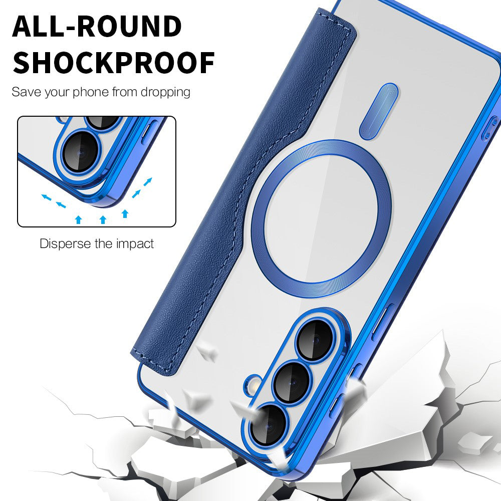 MagSafe-deksel for Samsung Galaxy S26 Plus, Techsuit, SmartMag Book, Blå