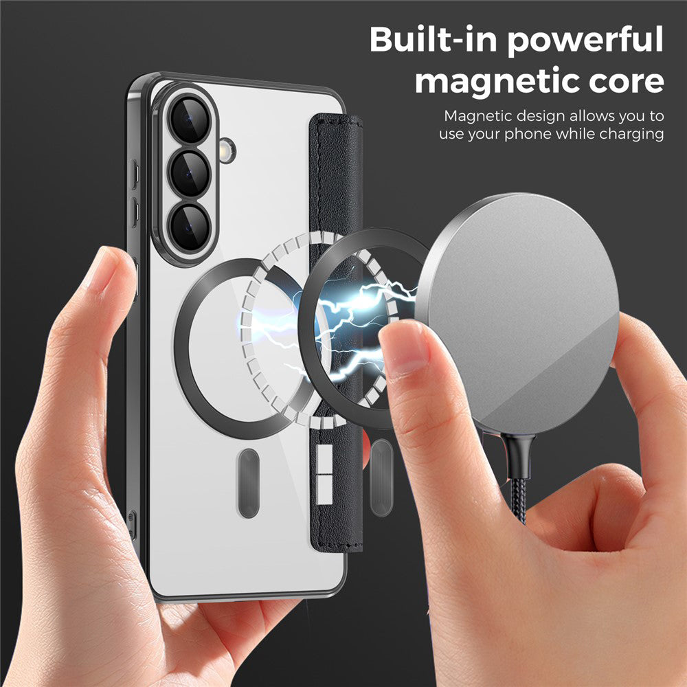 MagSafe-deksel for Samsung Galaxy S26 Plus, Techsuit, SmartMag Book, Svart