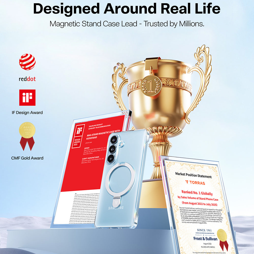 MagSafe-deksel for Samsung Galaxy S26 Plus, Torras, Ostand Slim, Gjennomsiktig