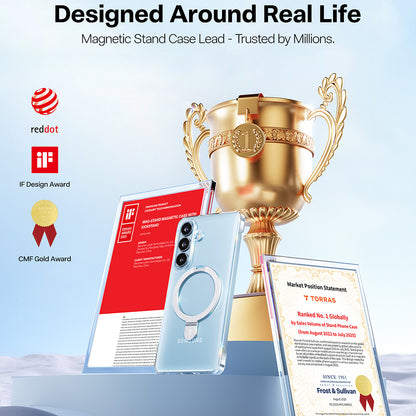 MagSafe-deksel for Samsung Galaxy S26 Plus, Torras, Ostand Slim, Gjennomsiktig