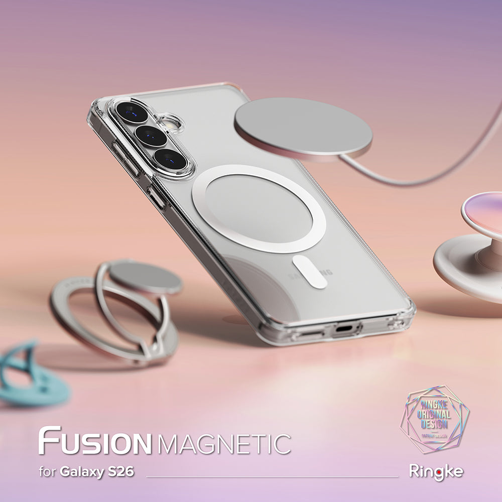 MagSafe-deksel for Samsung Galaxy S26 S942, Ringke, Fusion, Gjennomsiktig