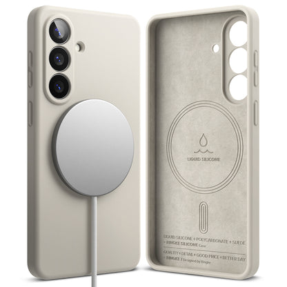 MagSafe-deksel for Samsung Galaxy S26, Ringke, Silikon, Krem