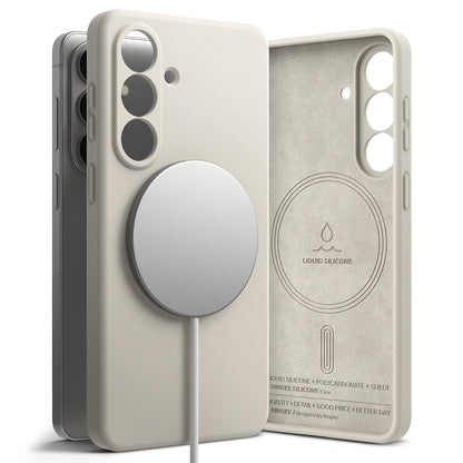 MagSafe-deksel for Samsung Galaxy S26, Ringke, Silikon, Krem