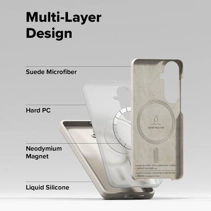 MagSafe-deksel for Samsung Galaxy S26, Ringke, Silikon, Krem