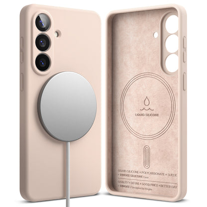 MagSafe-deksel for Samsung Galaxy S26, Ringke, Silikon, Rosa