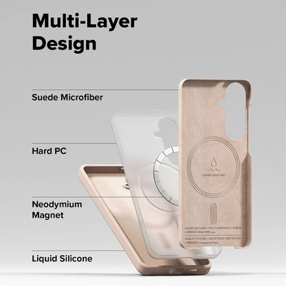 MagSafe-deksel for Samsung Galaxy S26, Ringke, Silikon, Rosa