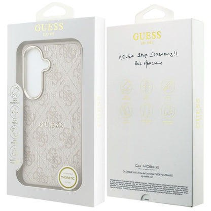 MagSafe-deksel for Samsung Galaxy S26 S942, Guess, 4G Embossed Ring, Rosa