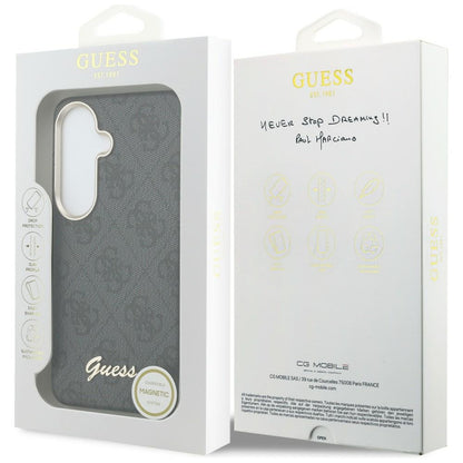 MagSafe-deksel for Samsung Galaxy S26 S942, Guess, 4G Script Logo, Svart