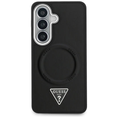 MagSafe-deksel for Samsung Galaxy S26 S942, Guess, Embossed Ring Triangle Logo, Svart