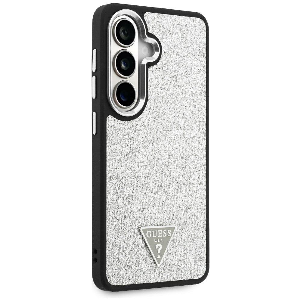 MagSafe-deksel for Samsung Galaxy S26 S942, Guess, Fast Glitter Triangle Logo, Sølv
